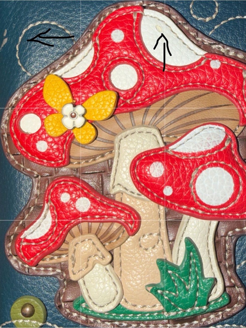 Chala Mushroom Applique Zipper Around Wristlet Wallet - Picture 7 of 7